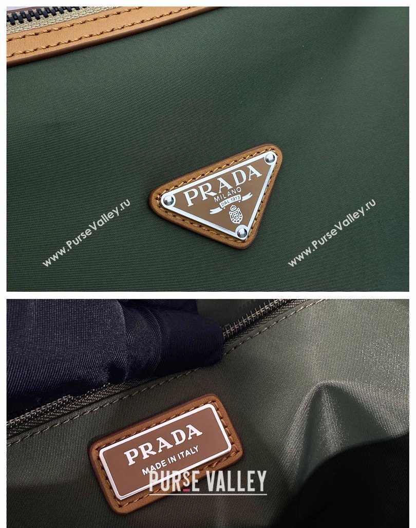 Prada Mens Re-Nylon and leather duffel bag Green 2024 2VC040 (YZ-240715058)