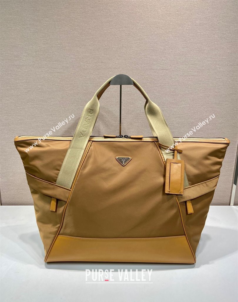 Prada Mens Re-Nylon and leather duffel bag Cork Beige 2024 2VC040 (YZ-240715059)