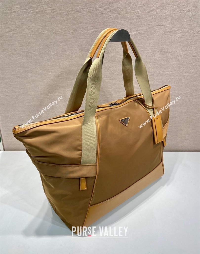 Prada Mens Re-Nylon and leather duffel bag Cork Beige 2024 2VC040 (YZ-240715059)