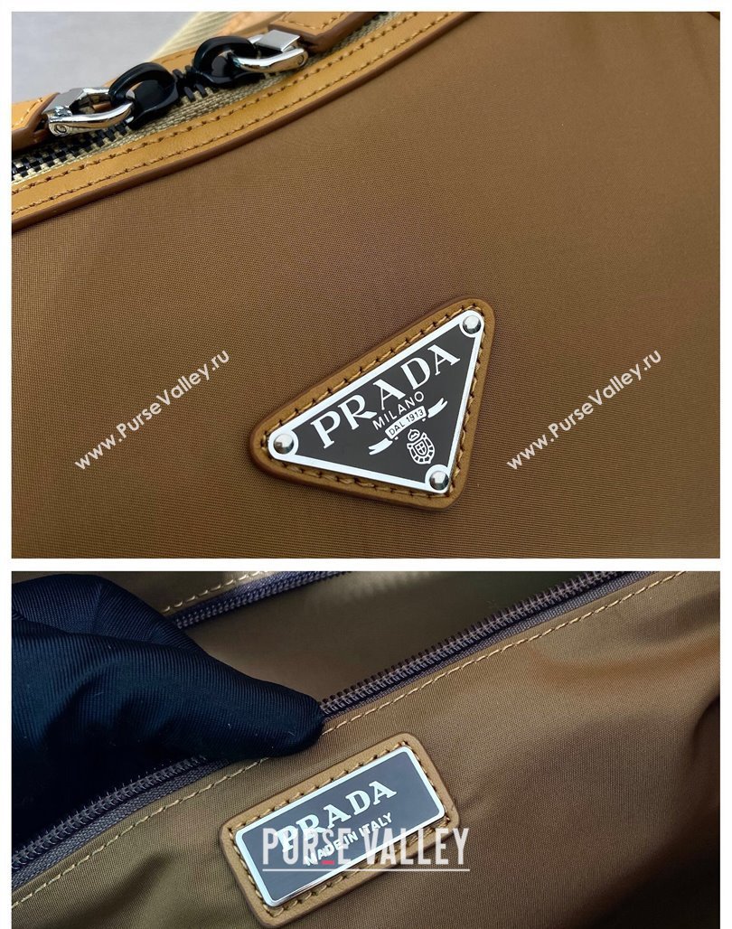 Prada Mens Re-Nylon and leather duffel bag Cork Beige 2024 2VC040 (YZ-240715059)