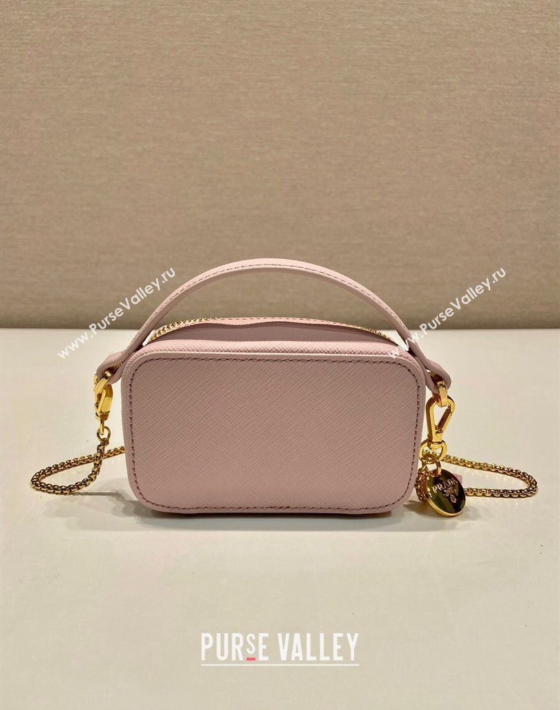 Prada Saffiano leather mini-pouch 1NR025 Alabaster Pink 2024 (YZ-240715060)