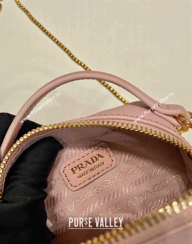 Prada Saffiano leather mini-pouch 1NR025 Alabaster Pink 2024 (YZ-240715060)