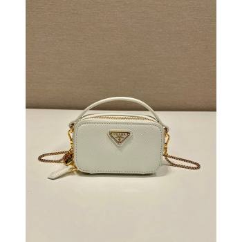 Prada Saffiano leather mini-pouch 1NR025 White 2024 (YZ-240715062)