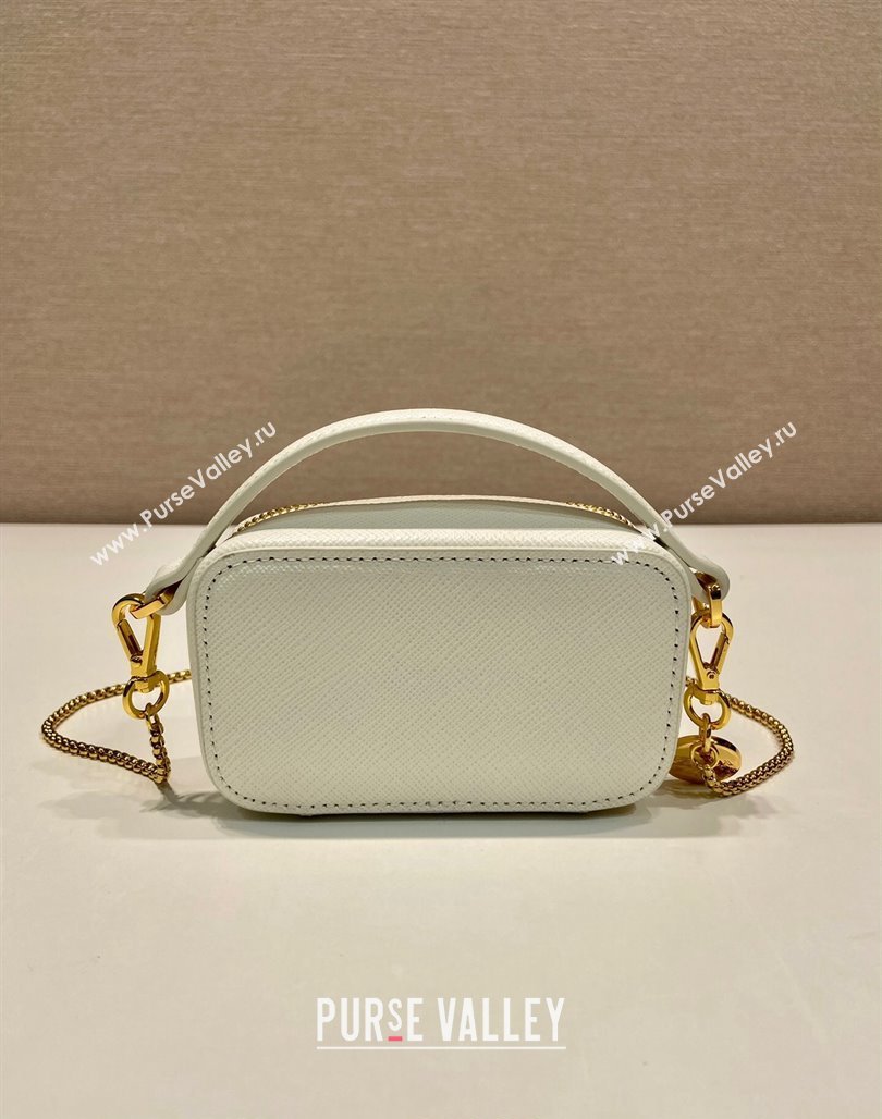 Prada Saffiano leather mini-pouch 1NR025 White 2024 (YZ-240715062)