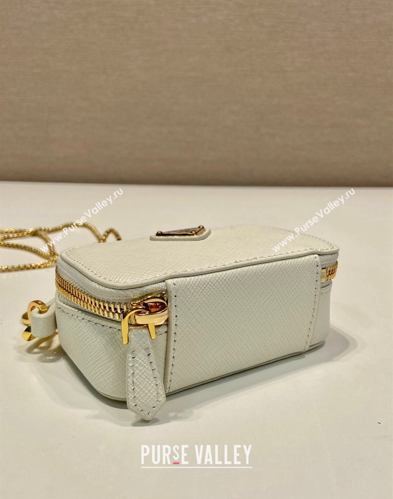 Prada Saffiano leather mini-pouch 1NR025 White 2024 (YZ-240715062)