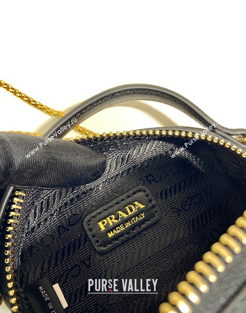 Prada Saffiano leather mini-pouch 1NR025 Black 2024 (YZ-240715063)