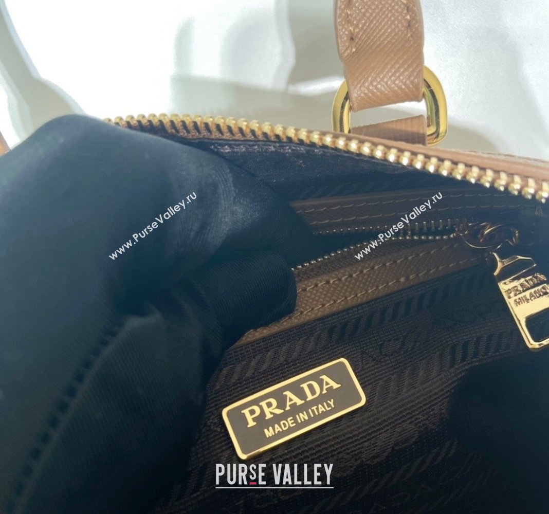 Prada embroidered fabric Top handle Bag 1BA846 Brown 2024 (YZ-240715068)