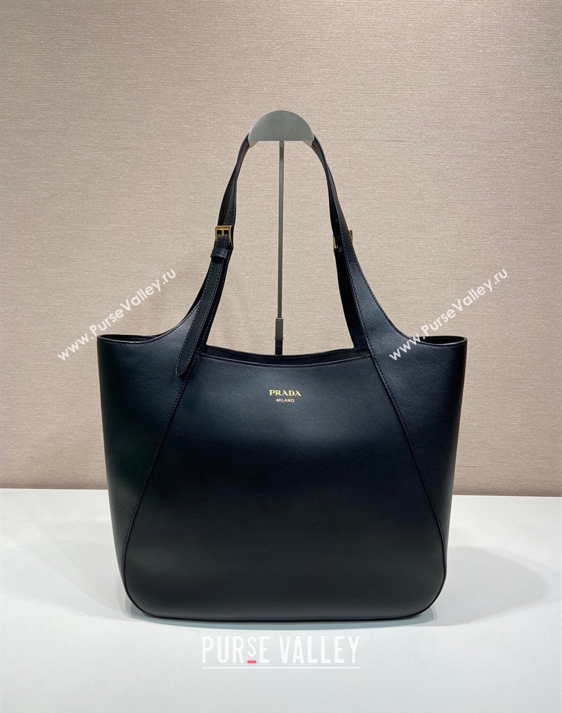 Prada Leather Tote bag 1bg512 Black 2024 (YZ-240715070)