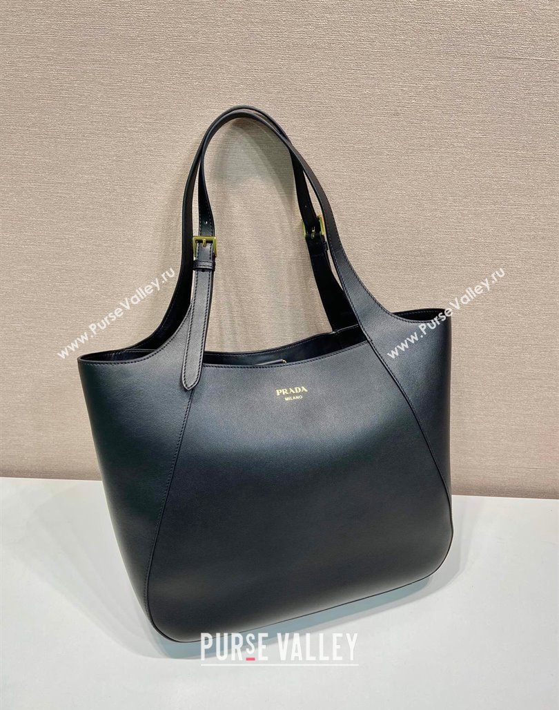 Prada Leather Tote bag 1bg512 Black 2024 (YZ-240715070)