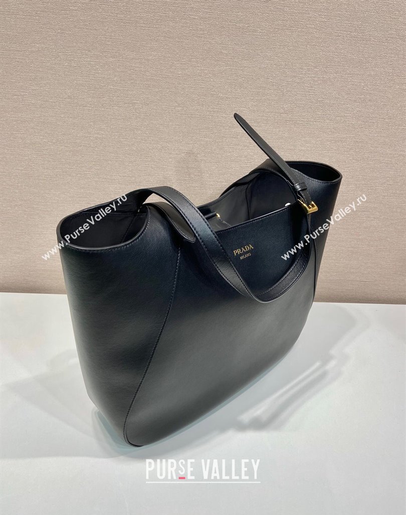 Prada Leather Tote bag 1bg512 Black 2024 (YZ-240715070)