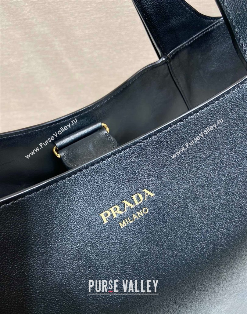 Prada Leather Tote bag 1bg512 Black 2024 (YZ-240715070)