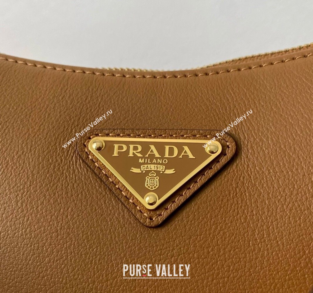 Prada Aimee Leather Hobo Bag 1BC228 Brown 2024 (YZ-240715029)