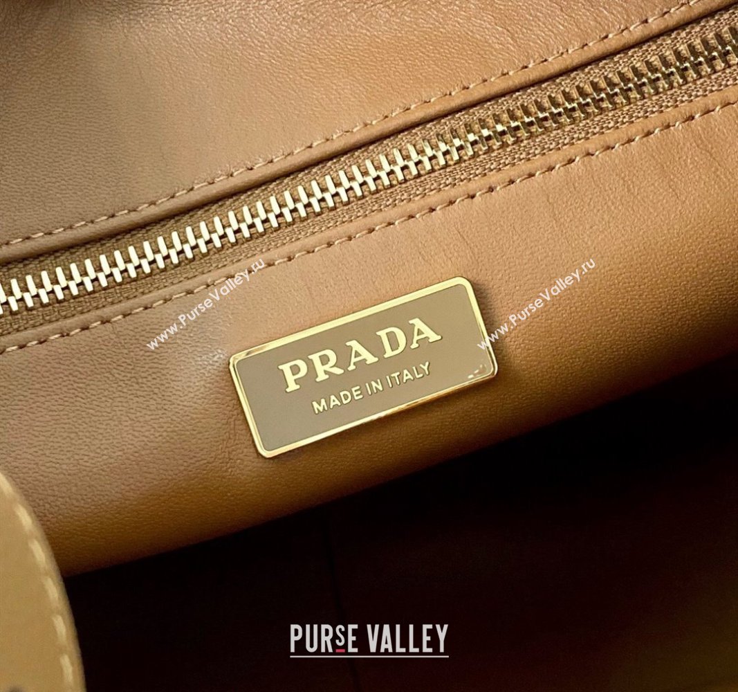 Prada Aimee Leather Hobo Bag 1BC228 Brown 2024 (YZ-240715029)