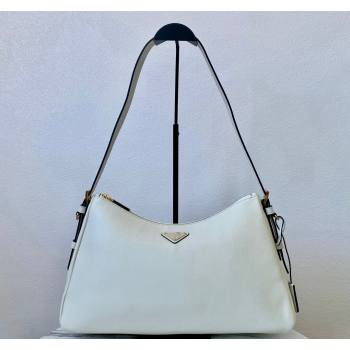 Prada Aimee Leather Hobo Bag 1BC228 White 2024 (YZ-240715030)