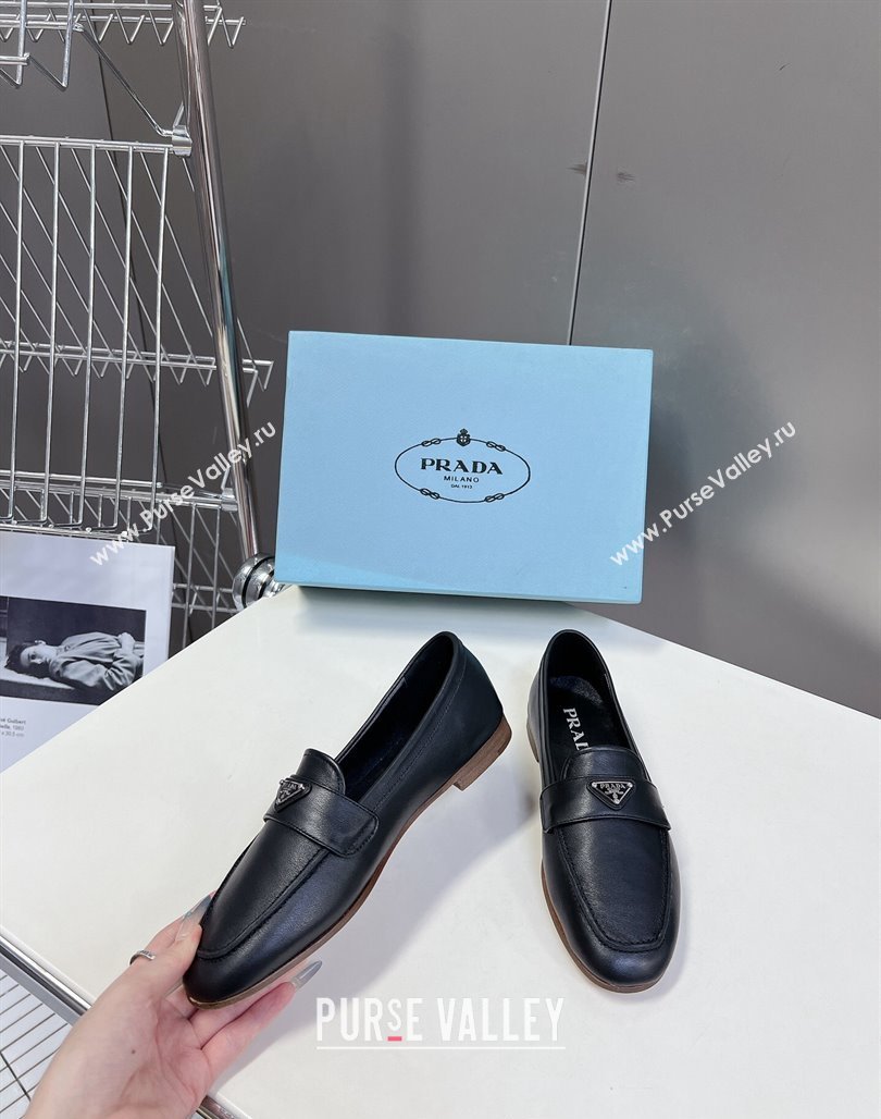 Prada Leather Loafers Flat Black 2024 072004 (MD-240720026)