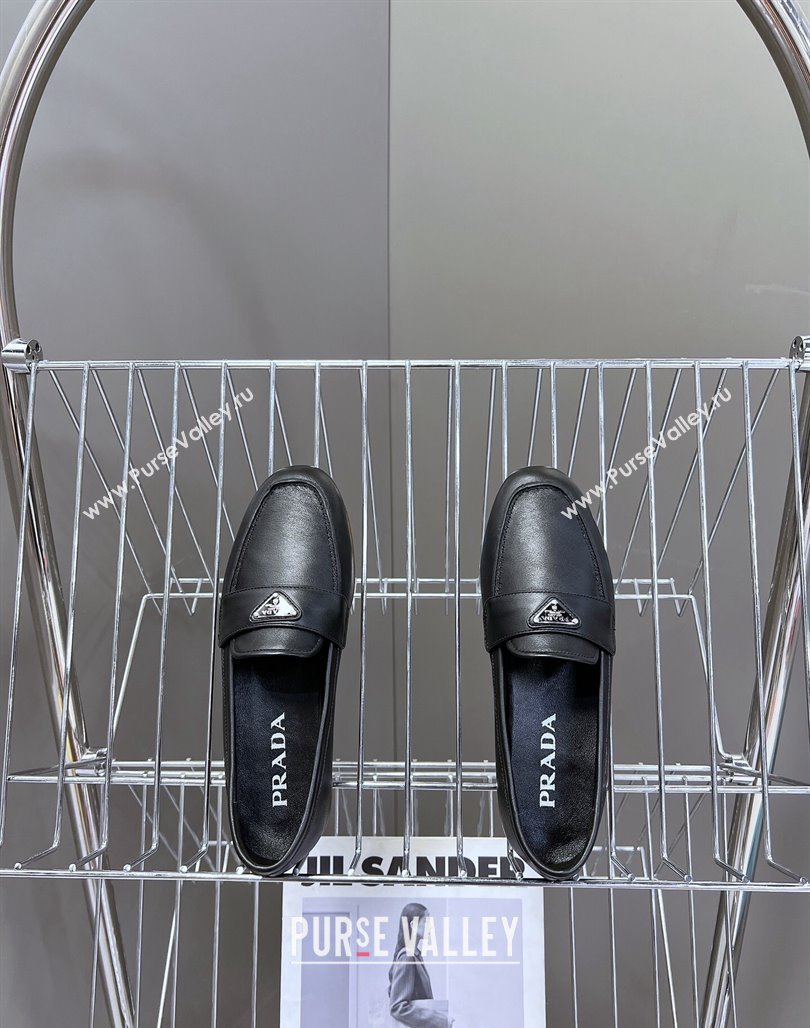 Prada Leather Loafers Flat Black 2024 072004 (MD-240720026)