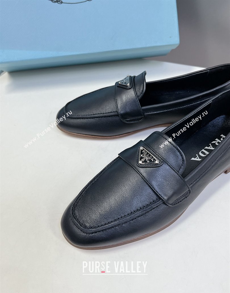 Prada Leather Loafers Flat Black 2024 072004 (MD-240720026)