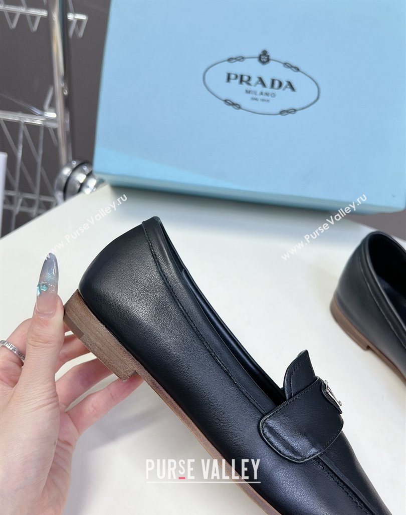 Prada Leather Loafers Flat Black 2024 072004 (MD-240720026)