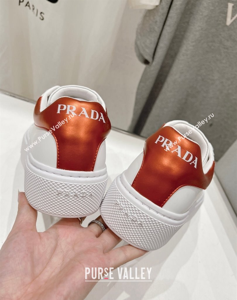 Prada White leather sneakers with Orange Tab 2024 071904 (KL-240719135)