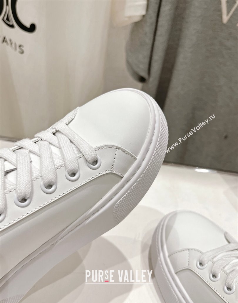 Prada White leather sneakers with Orange Tab 2024 071904 (KL-240719135)