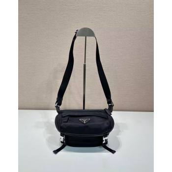 Prada Mens Re-Nylon and Saffiano leather shoulder bag Black 2024 2VH171 (YZ-240805079)