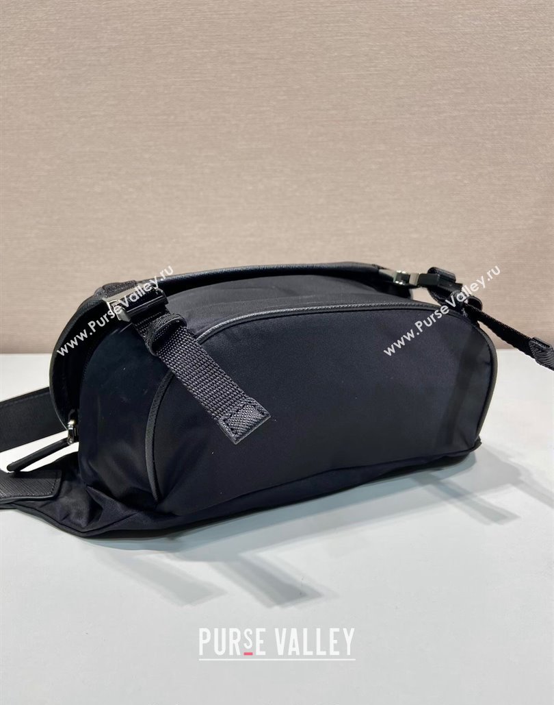 Prada Mens Re-Nylon and Saffiano leather shoulder bag Black 2024 2VH171 (YZ-240805079)