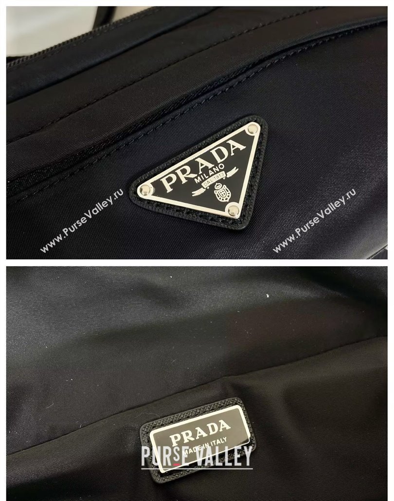 Prada Mens Re-Nylon and Saffiano leather shoulder bag Black 2024 2VH171 (YZ-240805079)