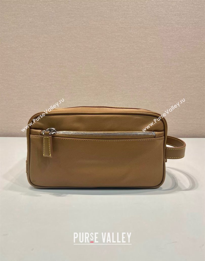 Prada Mens Re-Nylon and leather pouch Cork Beige 2024 2NA819 (YZ-240805081)