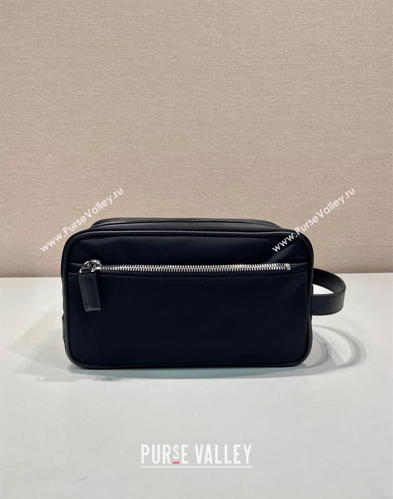 Prada Mens Re-Nylon and leather pouch Black 2024 2NA819 (YZ-240805082)