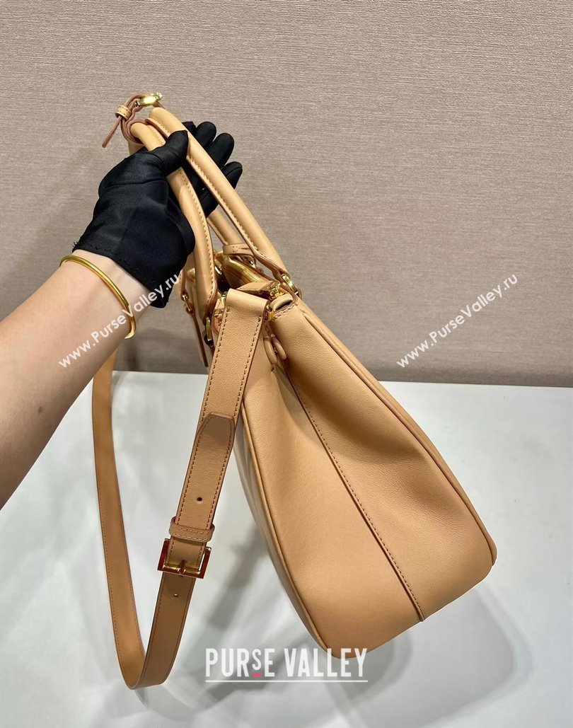 Prada Large Galleria leather top handle bag Beige 2024 1BA446 (YZ-240805083)