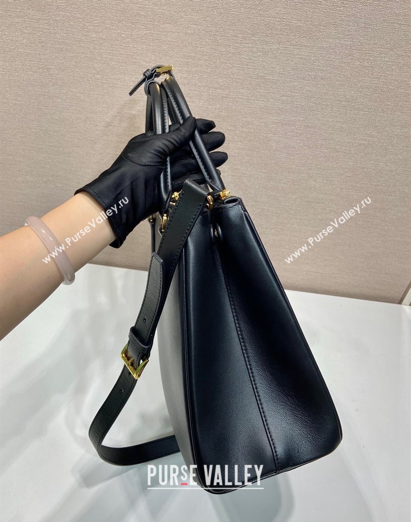 Prada Large Galleria leather top handle bag Black 2024 1BA446 (YZ-240805084)