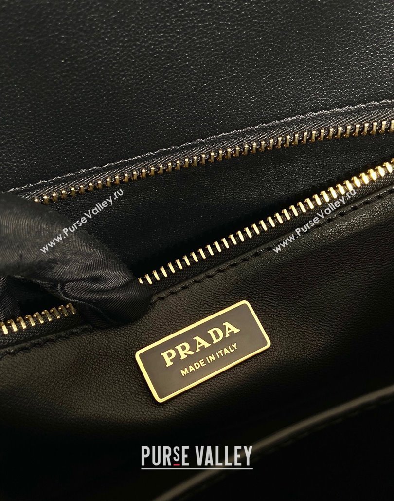 Prada Large Galleria leather top handle bag Black 2024 1BA446 (YZ-240805084)