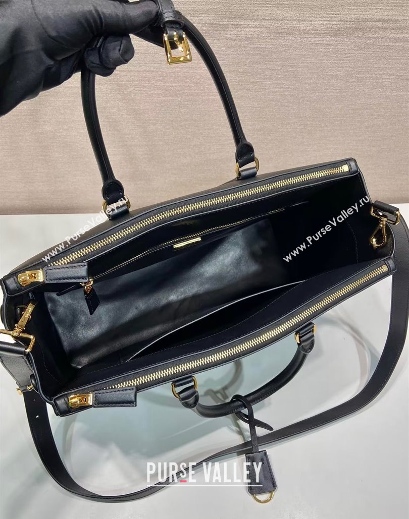 Prada Extra-large Galleria leather top handle bag Black 2024 1BA802 (YZ-240805086)