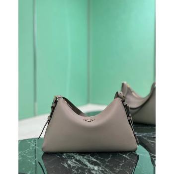 Prada Aimee Leather Hobo Bag 1BC228 Dark Grey 2024 (YZ-240805087)