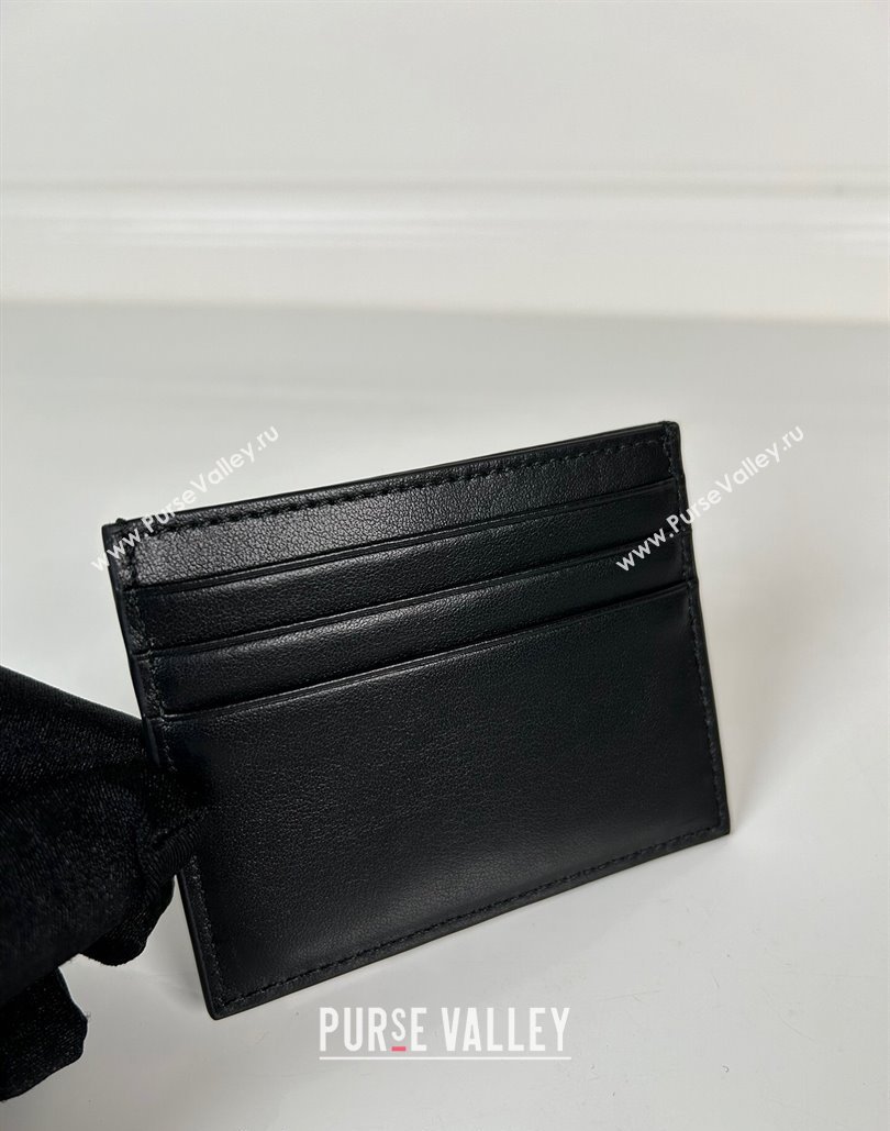 Prada Black Leather card holder wallet Silver Triangle 2024 1MC025 (YZ-240805089)