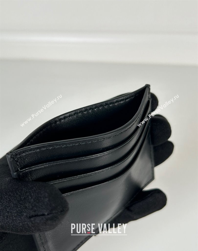 Prada Black Leather card holder wallet Gold Triangle 2024 1MC025 (YZ-240805090)