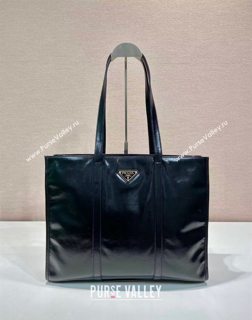 Prada Large Leather Tote bag Black 2024 1BG460 (YZ-240827061)