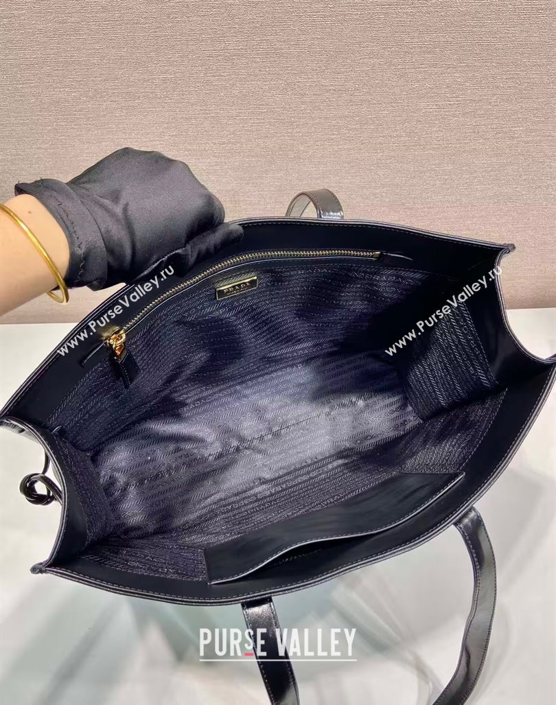 Prada Large Leather Tote bag Black 2024 1BG460 (YZ-240827061)