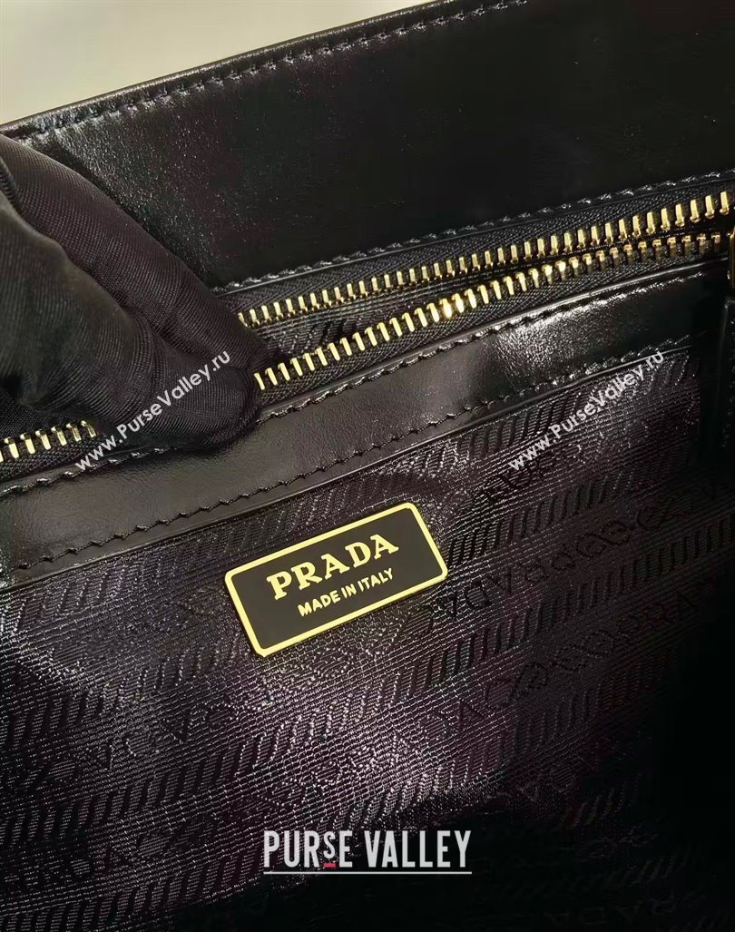 Prada Large Leather Tote bag Black 2024 1BG460 (YZ-240827061)