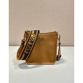 Prada Grained Leather Mini Shoulder Bag 1BH191 Caramel Brown 2024 (YZ-240805102)