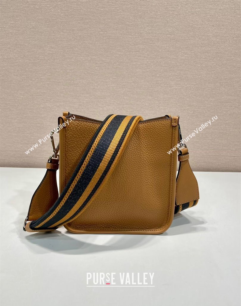 Prada Grained Leather Mini Shoulder Bag 1BH191 Caramel Brown 2024 (YZ-240805102)