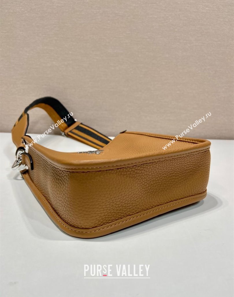 Prada Grained Leather Mini Shoulder Bag 1BH191 Caramel Brown 2024 (YZ-240805102)