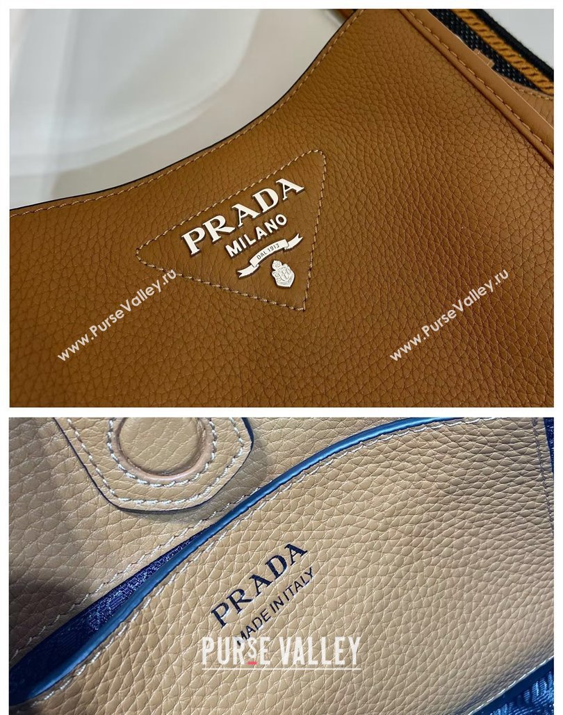 Prada Grained Leather Mini Shoulder Bag 1BH191 Caramel Brown 2024 (YZ-240805102)