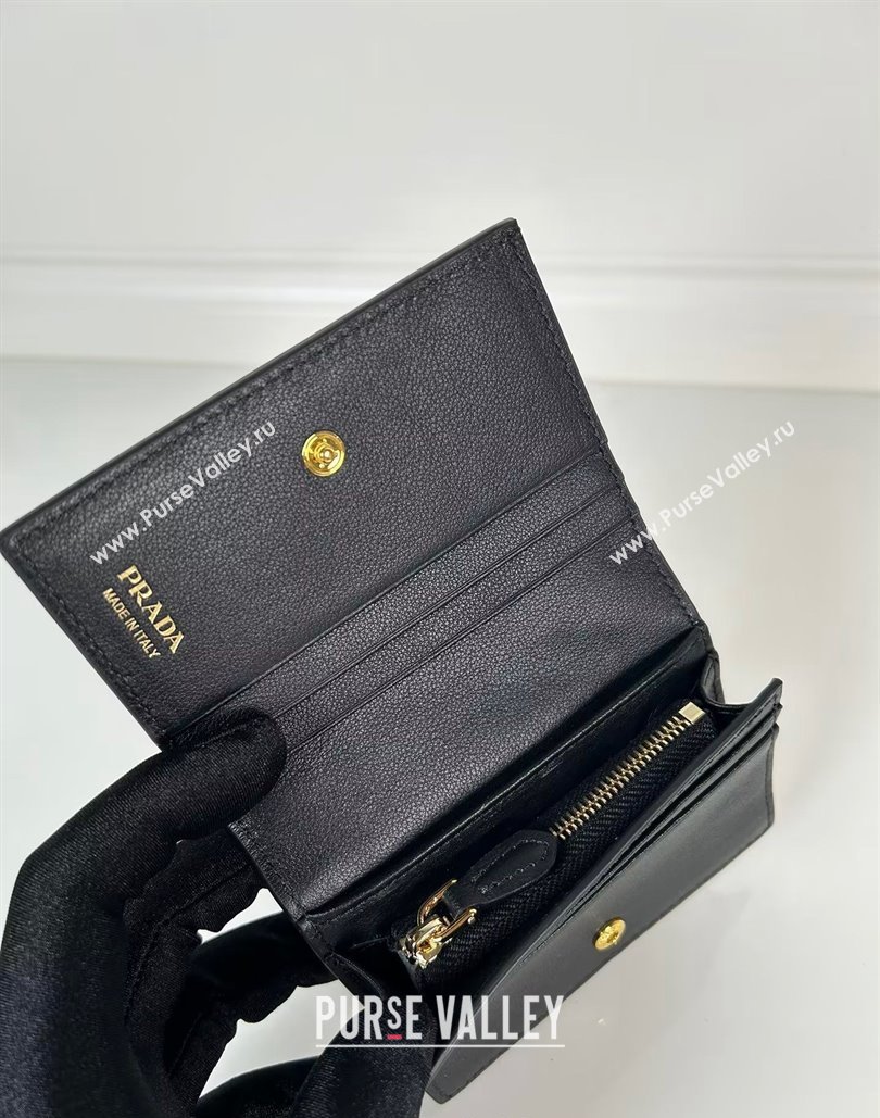 Prada Small leather wallet Black 2024 1MV021 (YZ-240805103)