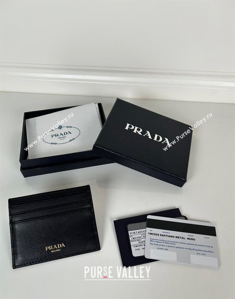 Prada Leather card holder wallet Black 2024 1MC025 0805 (YZ-240805106)