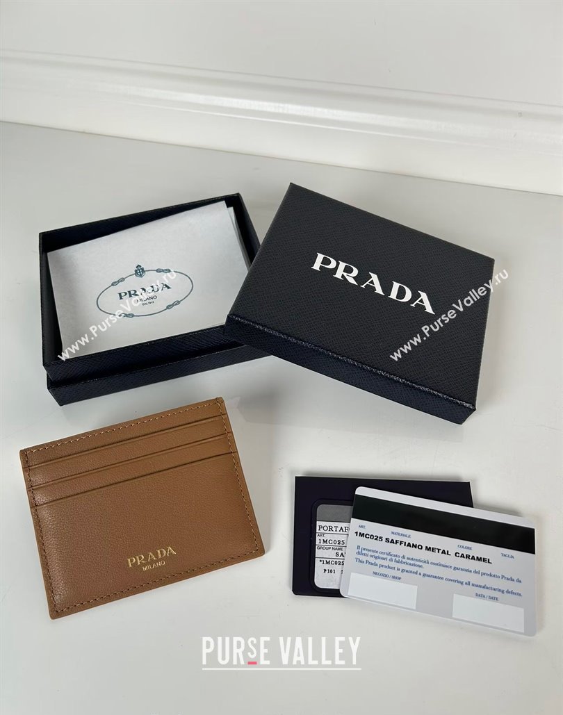 Prada Leather card holder wallet Brown 2024 1MC025 0805 (YZ-240805107)