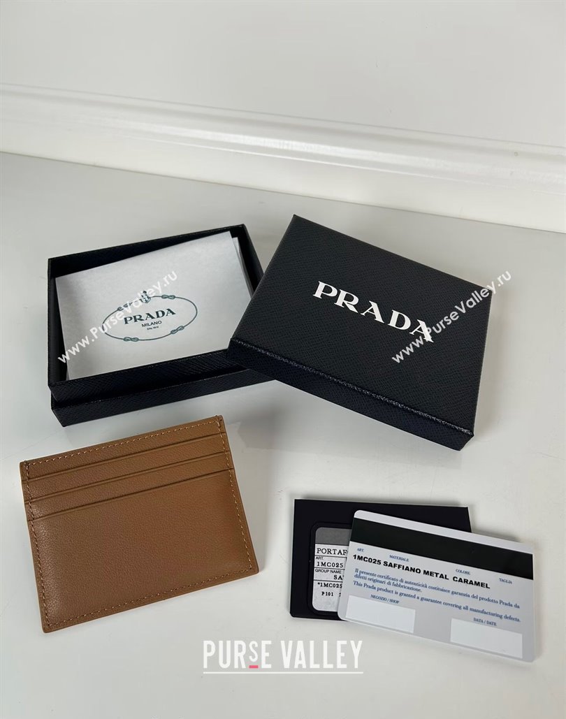 Prada Leather card holder wallet Brown 2024 1MC025 0805 (YZ-240805107)