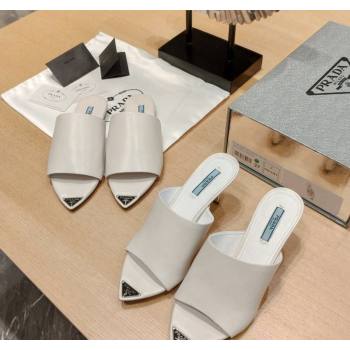 Prada Slides Sandals in Calf Leather White 2024 0810 (SS-24081053)