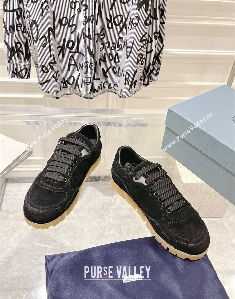 Prada Faded suede sneakers Black 2024 071902 (MD-24081062)