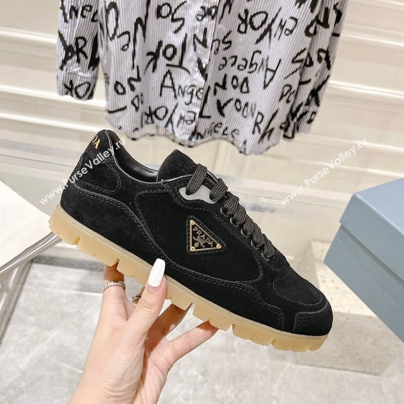 Prada Faded suede sneakers Black 2024 071902 (MD-24081062)